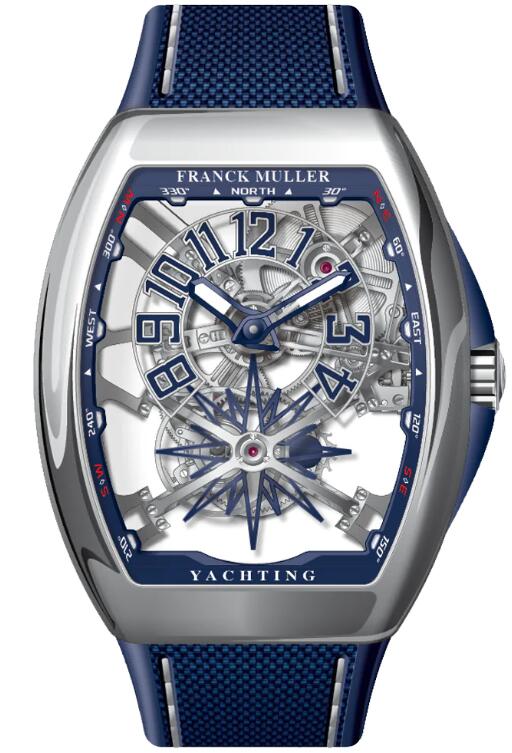 Best FRANCK MULLER Vanguard Yachting Stainless Steel Skeleton V 45 T GR CS SQT YACHT NBR (BL) (AC) (BL. BLC RGE) Replica Watch